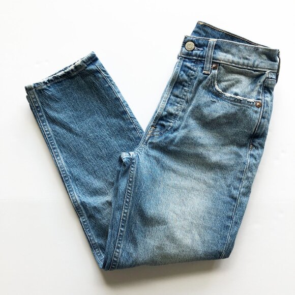 GAP NWT Cheeky Straight Leg Medium Indigo Jeans Womens 24 Petite - Picture 2 of 10